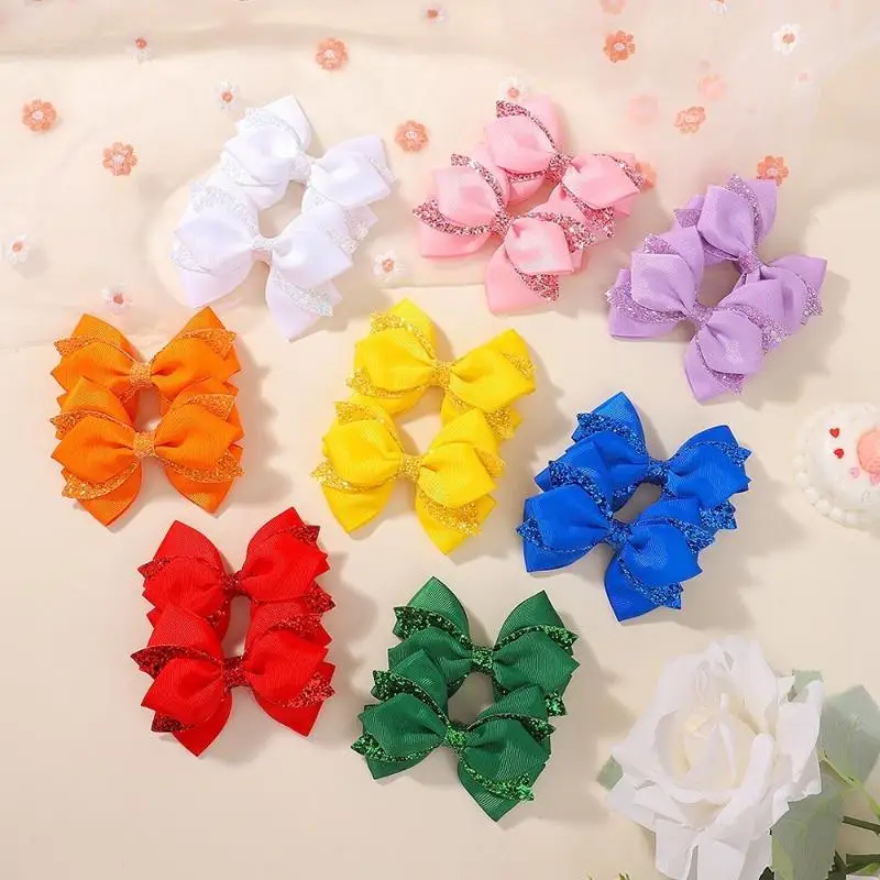 2/4 Stück Neue Pailletten-Schleifen Haarspangen für Mädchen Kinder Glänzende Haarnadeln Modische Kopfbedeckung Haarschmuck Geschenke für Kinder – Detail 10