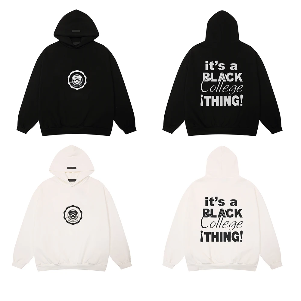 2024FW Collection IT'S A BLACK COLLEGE THING Letter Print Hoodies High Quality Men Women Hip hop Streetwear Loose Sweatshirts