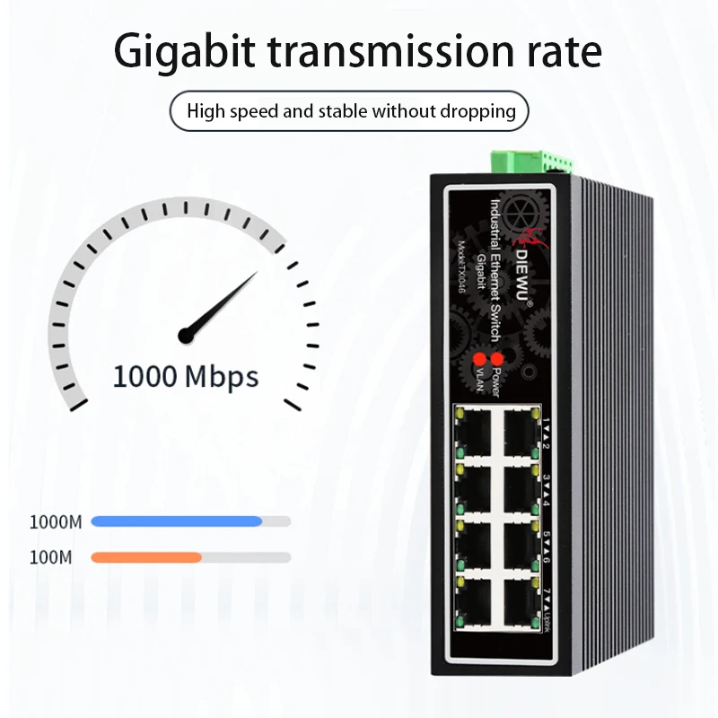 Cắm Truyền Dẫn Tốc Độ Cao Mạng Công Nghiệp 8 Cổng Gigabit HUB Internet Bộ Chia Tín Hiệu Tăng Cường