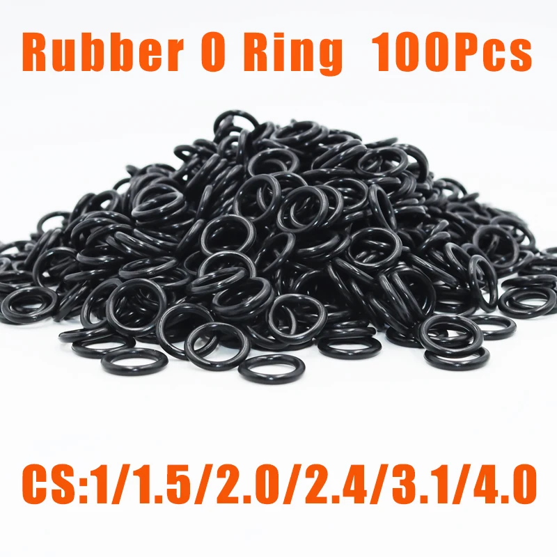 100/20pcs O Ring CS 1/1.5/2/2.4/3.1/4 Rubber Oring Sealing Washer NBR O-ring Plumbing Gasket Oil Resistant High Temperature Ring