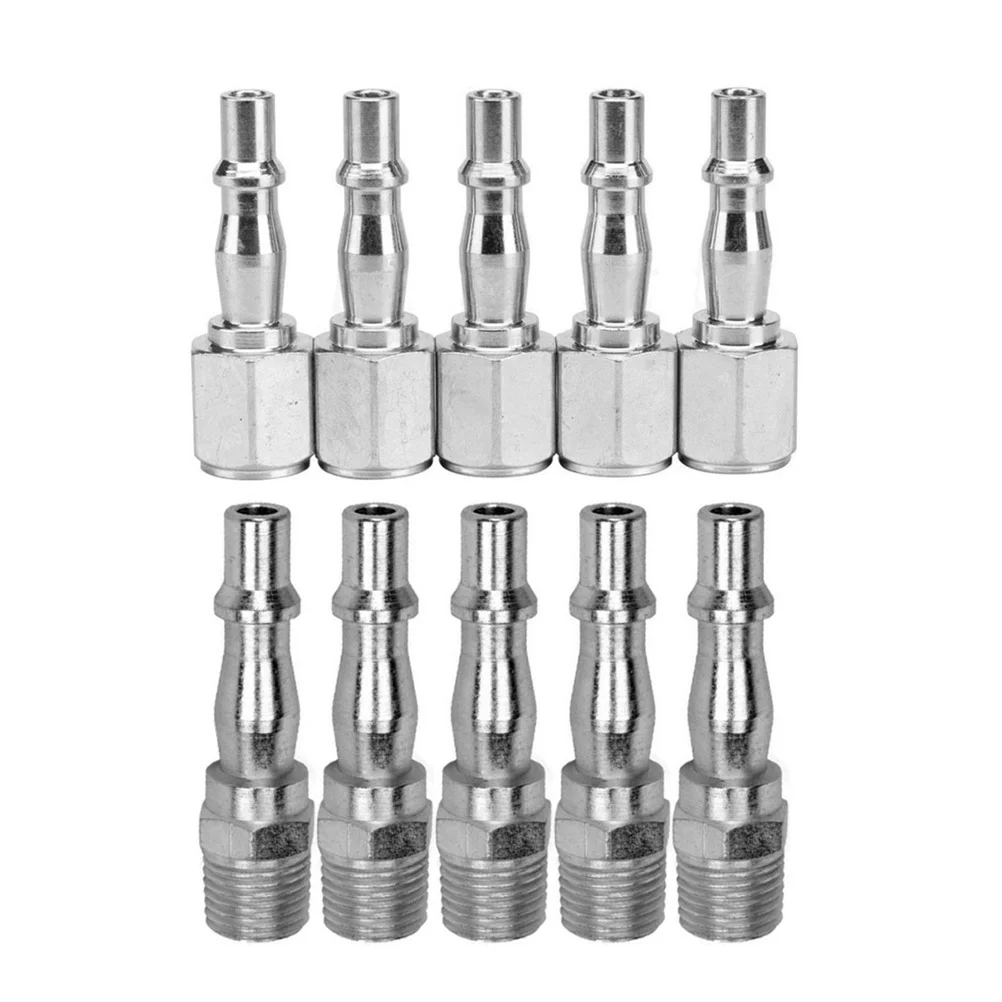 10 PCS/Set 1/4 BSP Mini Screw Pneumatic Tube Push In Male Female Quick Fitting Connectors for Air Hose Tube Compressor - UK Styl