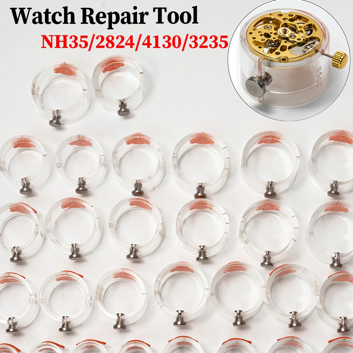 時計修理ツール NH35/2824/4130/3235 アクリル素材時計ムーブメントホルダーポータブル時計メーカー時計修理用