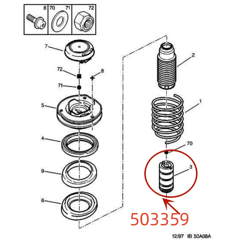 503359 9633167280 250902-5 مناسبة لبيجو 406 بارتنر M59 سيتروين ZX كسارا بيكاسو التعليق الأمامي إيقاف الارتداد