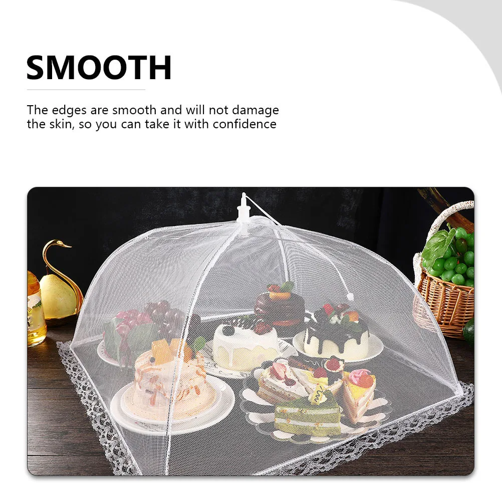 

5pcs Foldable Food Covers Mesh Net White Set 4 Small 1 Large Anti Insect Dust Proof Picnic BBQ Kitchen Accessories