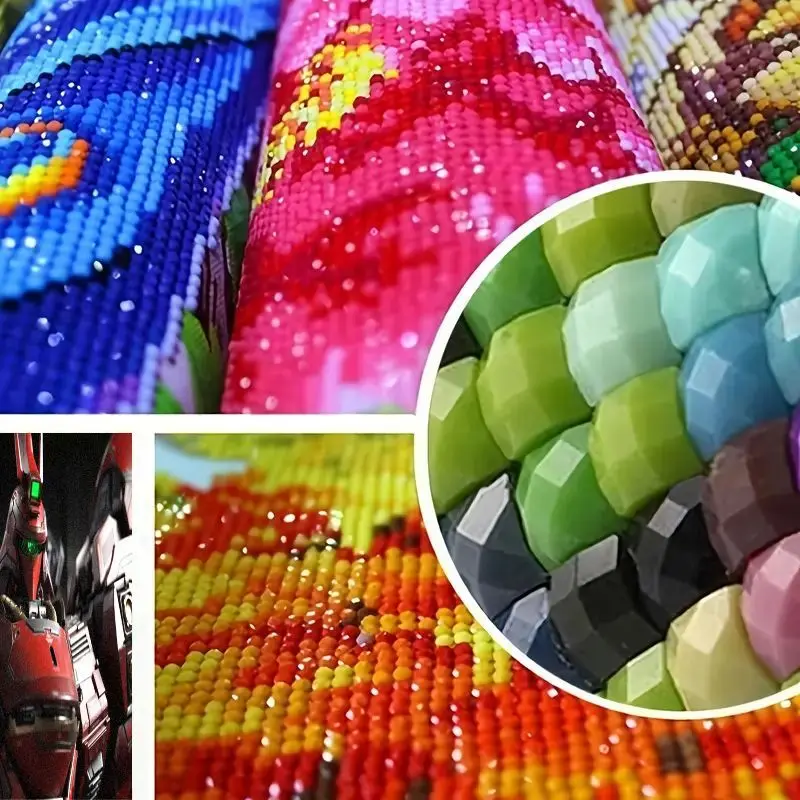 1개 5D DIY 풀 드릴 다이아몬드 페인팅 키트, 에픽 레드 메카 로봇 SF 아트 젬 페인팅, 40x50CM 크리스탈 라인스톤 자수