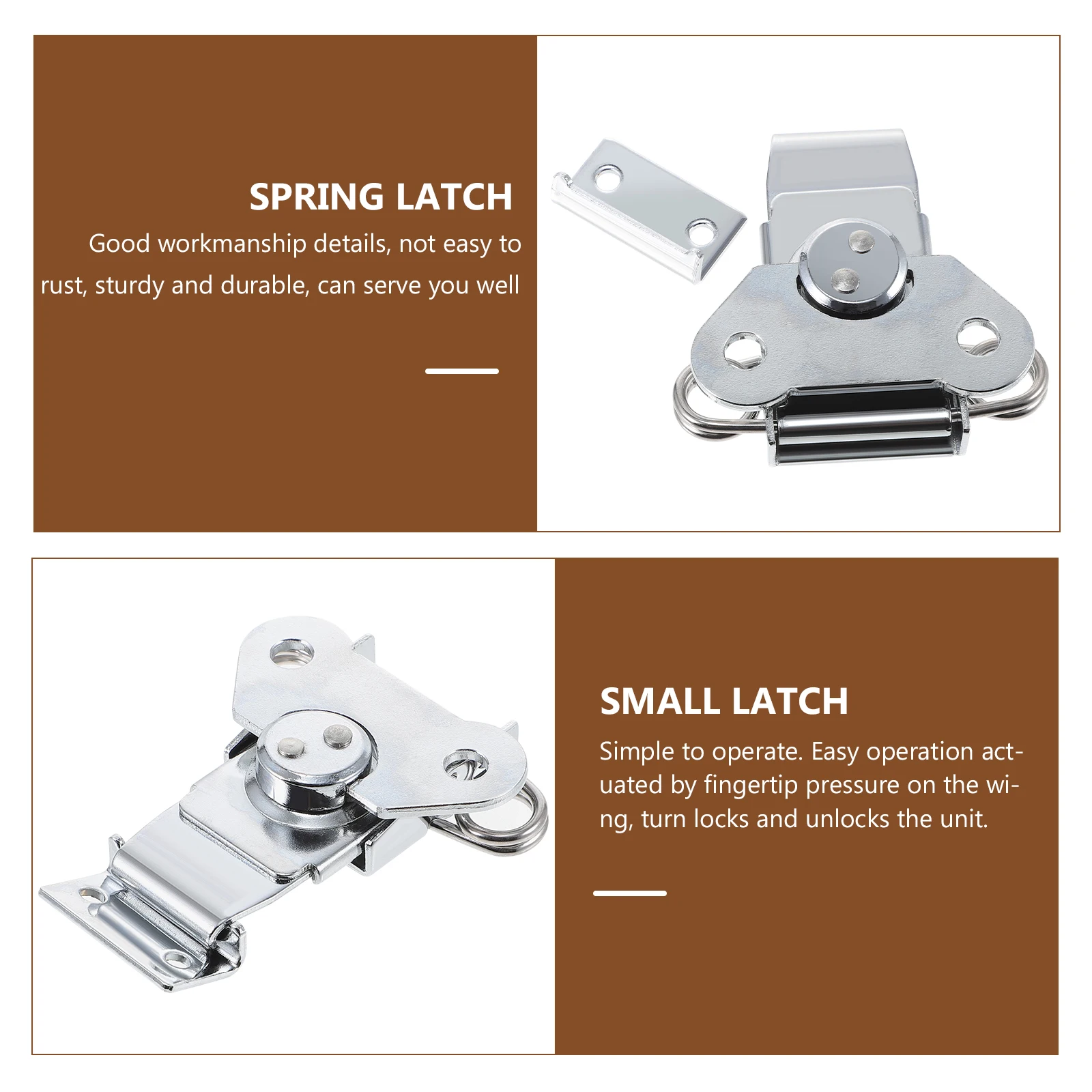 

3pcs Stainless Steel Butterflies Lock Spring Loaded Small Buckle Latches Durable Hardware For Wooden Box Suitcases Home Office