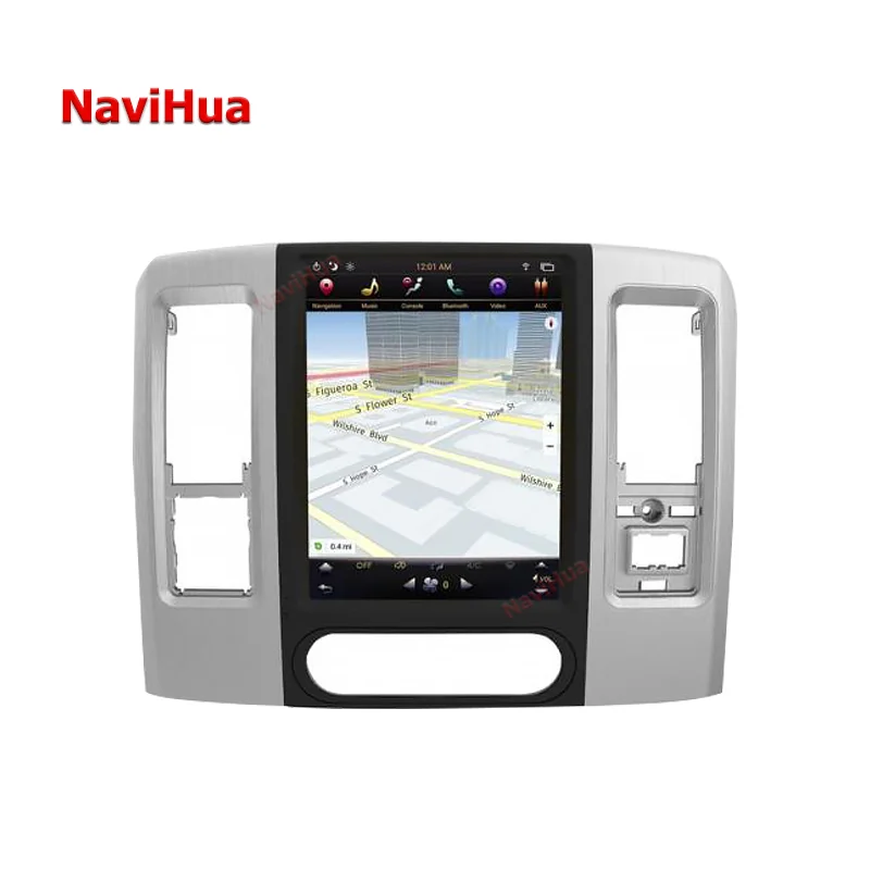 NAVIHUA IPS Touch Screen Android Car Radio For DODGE RAM Multimedia For Tesla Auto GPS Navigation Monitor MP5 4+64GB Carplay