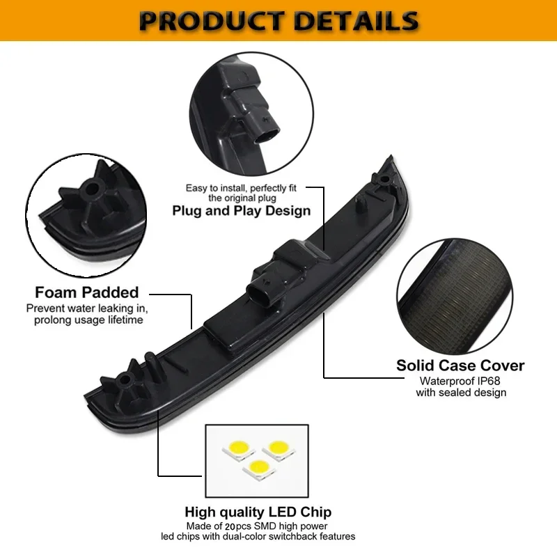 For Chrysler 300 2015-2023 Fender Flare Lights Car LED Front / Rear Bumper Side Marker Turn Signal Lights Parking Lights 12V