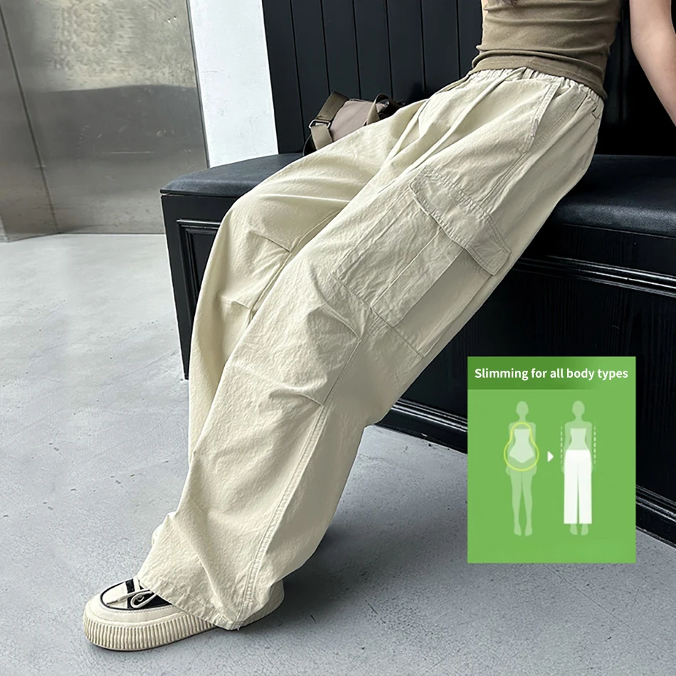 Summer Collection Teen Girls School Casual Cargo Pants with Pocket Kids Lightweight Trousers Perfect for Spring Summer Outdoor image 3