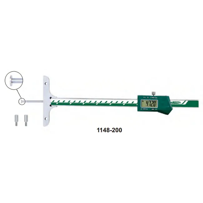 2025 INSIZE Digital Depth Gages With Round Depth Bar Range 0-200mm