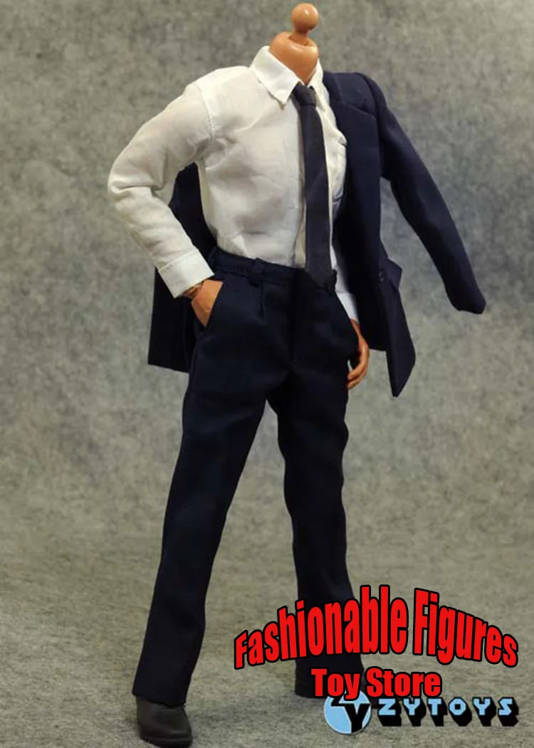 5 Color 1/6 Men Soldier Blazers Sets Office Gentleman Shirt Pants Business Leacther Shoes Clothing Set For 12\