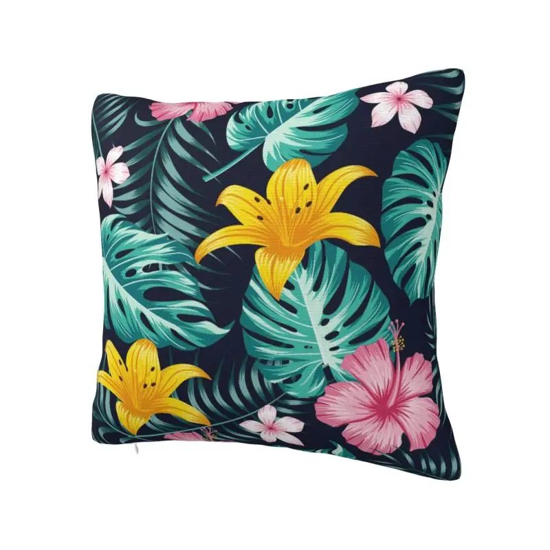 Hawaii Floral Tropical Flowers Leaves Throw Pillow Case 40*40cm Decor Home Cushion Cover Soft Polyester Pillowcase