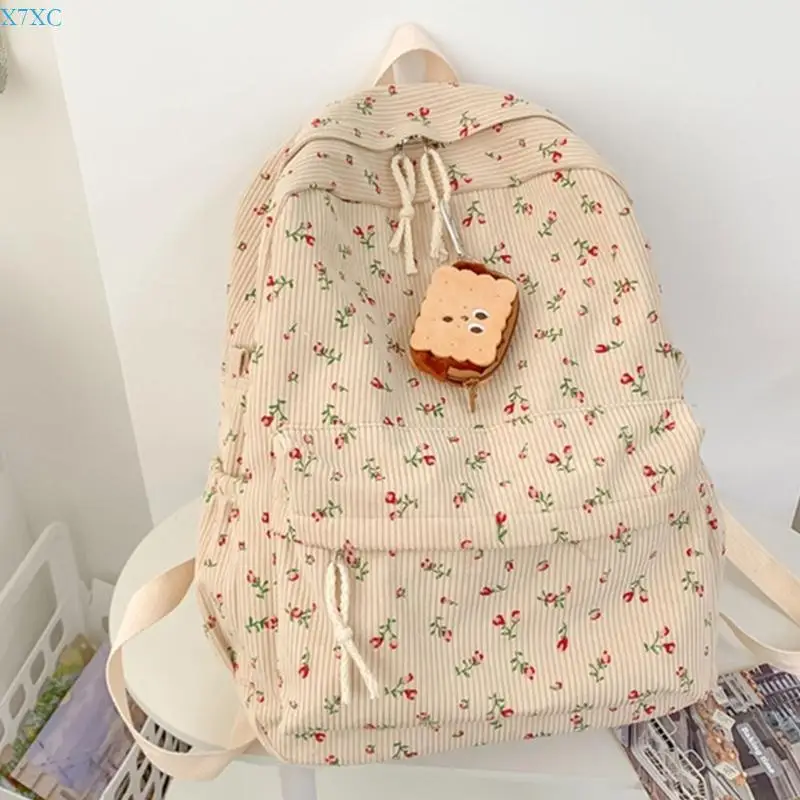 X7XC Styles giapponese zaino per adolescenti borse scolastica stampa fiore zaino daypacks per laptop