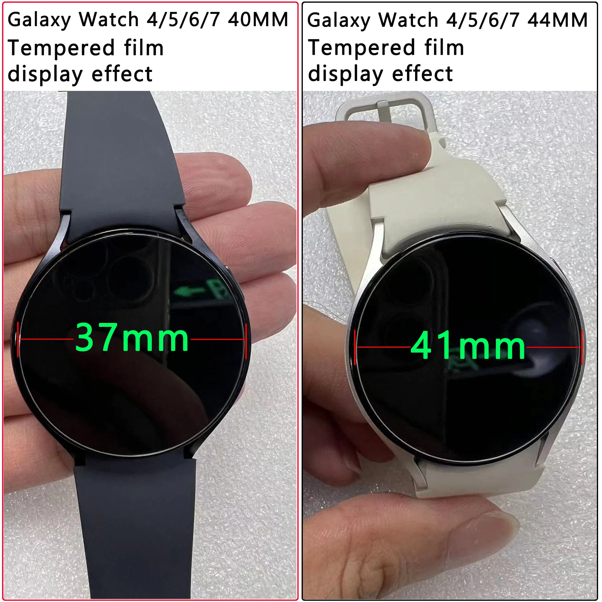 9H gehärtetes Glas für Samsung Galaxy Watch 4 5 6 7 40/44 mm Classic 42/46 mm Watch 3 41/45 mm Anti-Kratz-Folie HD-Displayschutzfolien – Detail 2