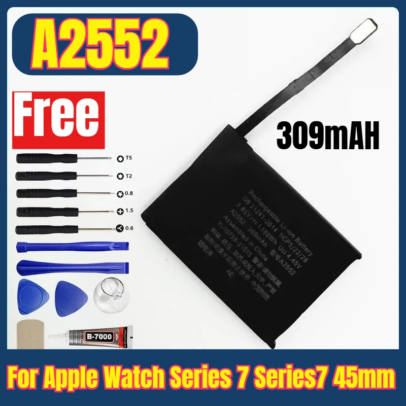 

A2552 309mAh Watches Batteries for Apple Watch Series 7 Series7 45mm + Free Tools