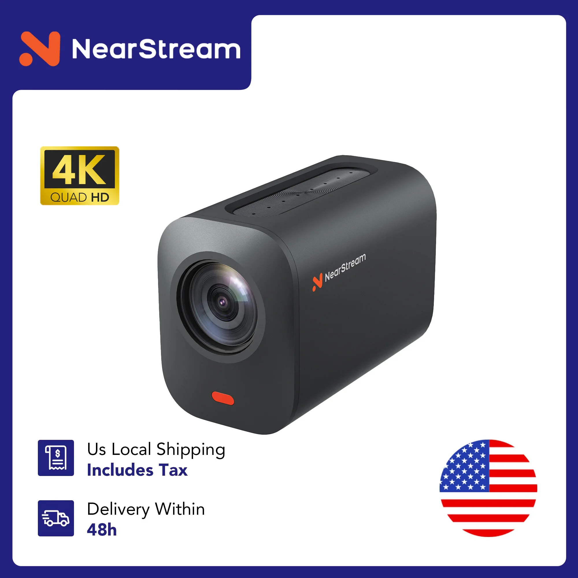 

NearStream 60X Hybrid Zoom 8 Hours Battery Wireless Live Streaming 4K Camera US Local Shipping Streaming Webcam with Microphone