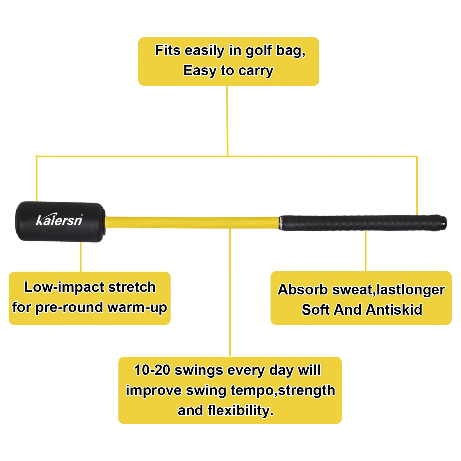 عصا تدريب أرجوحة الجولف من Kaiersn لتحسين قوة توازن الإيقاع والمرونة أدوات تدريب الجولف في الأماكن المغلقة/الخارجية