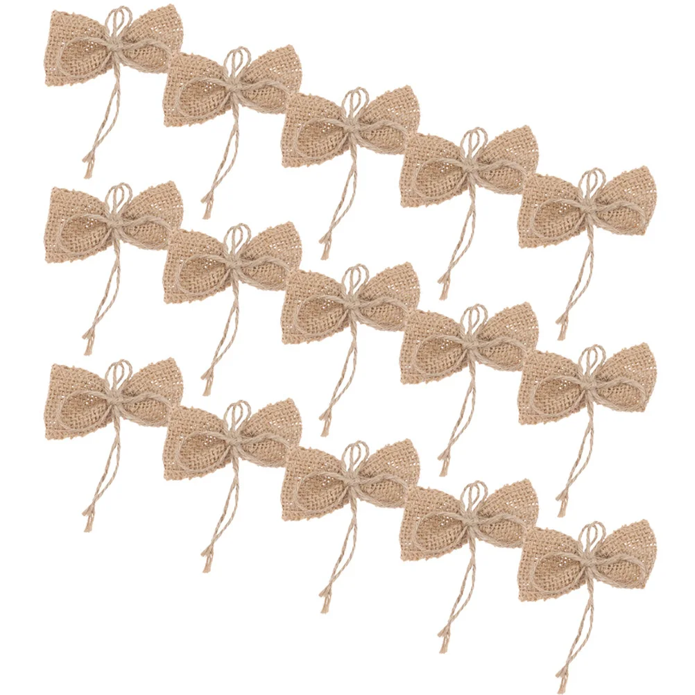 

15Pcs Small Burlap Bows Rustic Wedding Birthday Party Christmas Ornament Decoration Burlap Bows Small Bow Christmas Bow