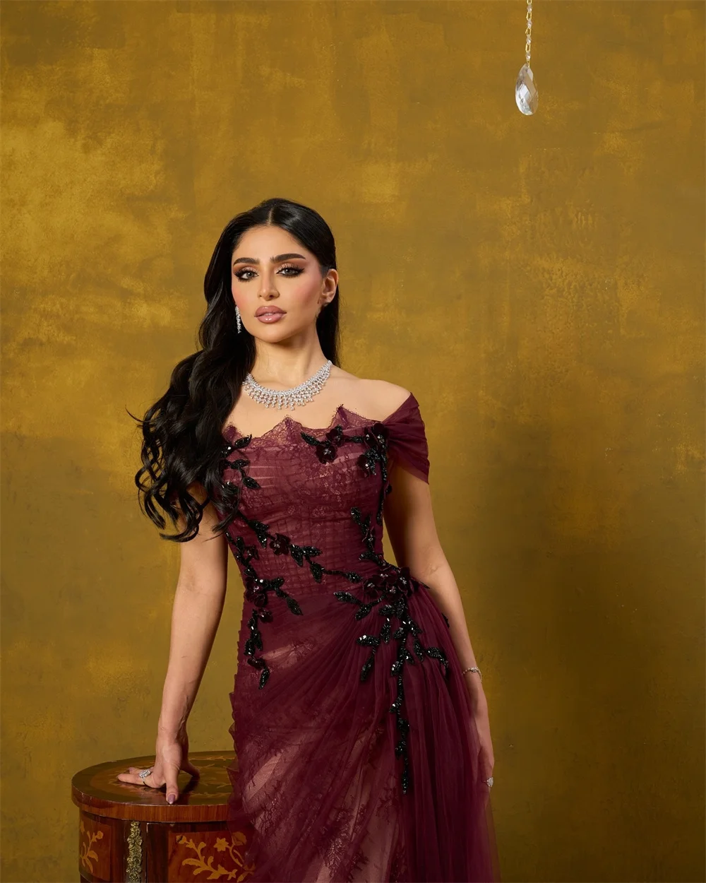Mila Red Off the Shoulder A-Line Party Dresses Tulle Lace Embroidery Prom Dresses Floor-Length Evening Dresses Customized 2025 image 4