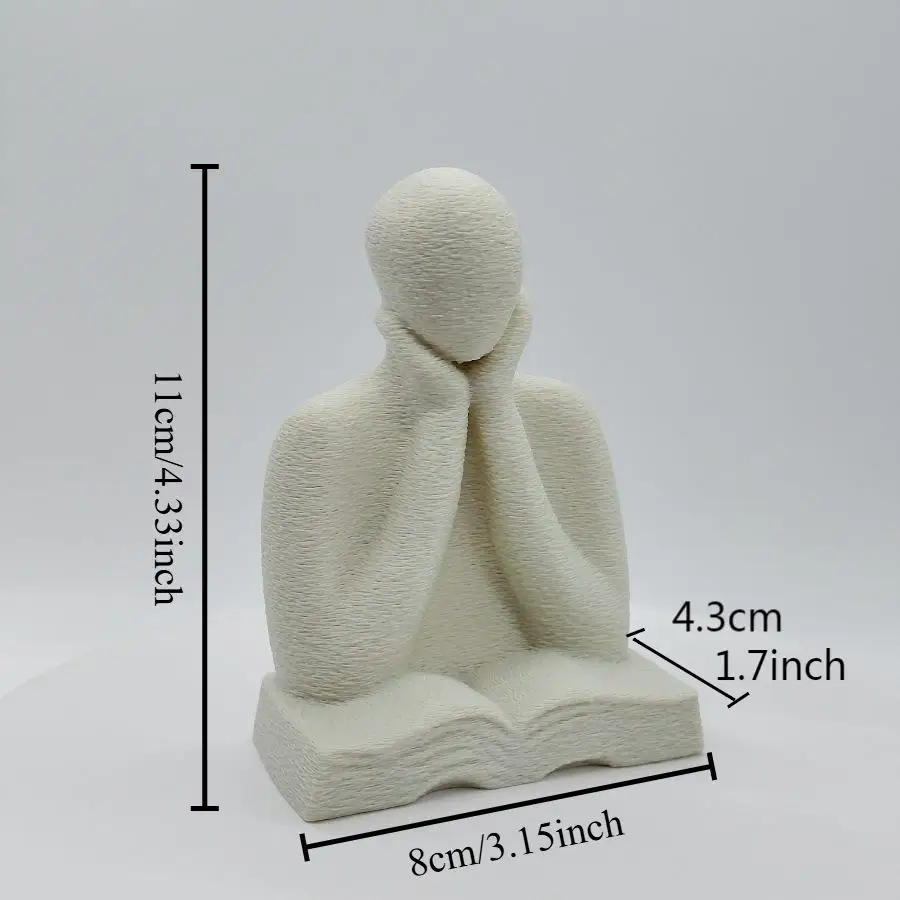 زخرفة مجردة، تمثال شخصية مفكشة مطبوعة ثلاثية الأبعاد، ديكور سطح المكتب للقراء، وهدية موسم التخرج #6