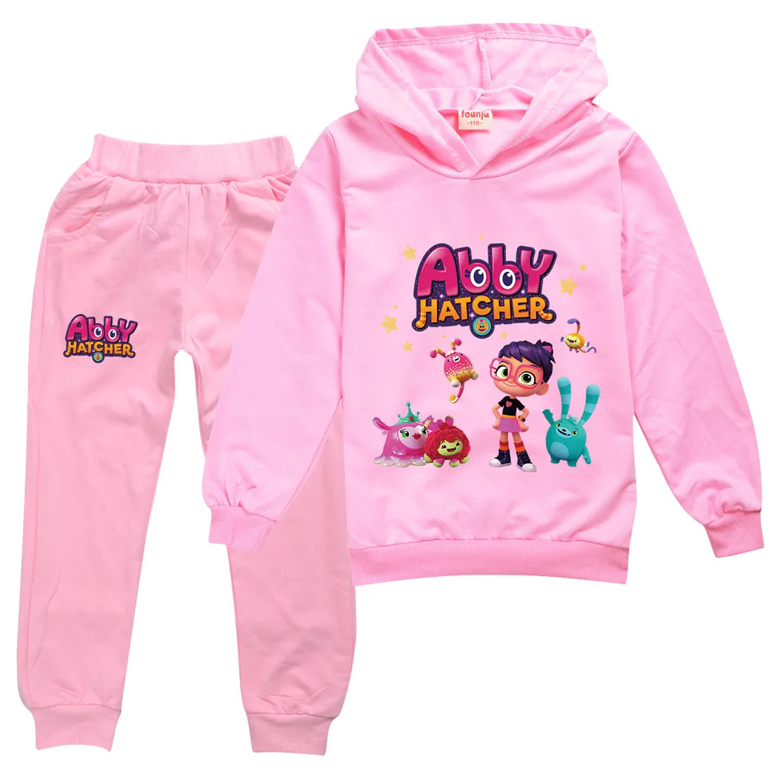 Autumn Abby Hatcher Clothes Kids Hooded Sweatshirt + SweatPants 2pcs Sets Boys Cartoon Hoodies Teenager Girls Casual Outfits