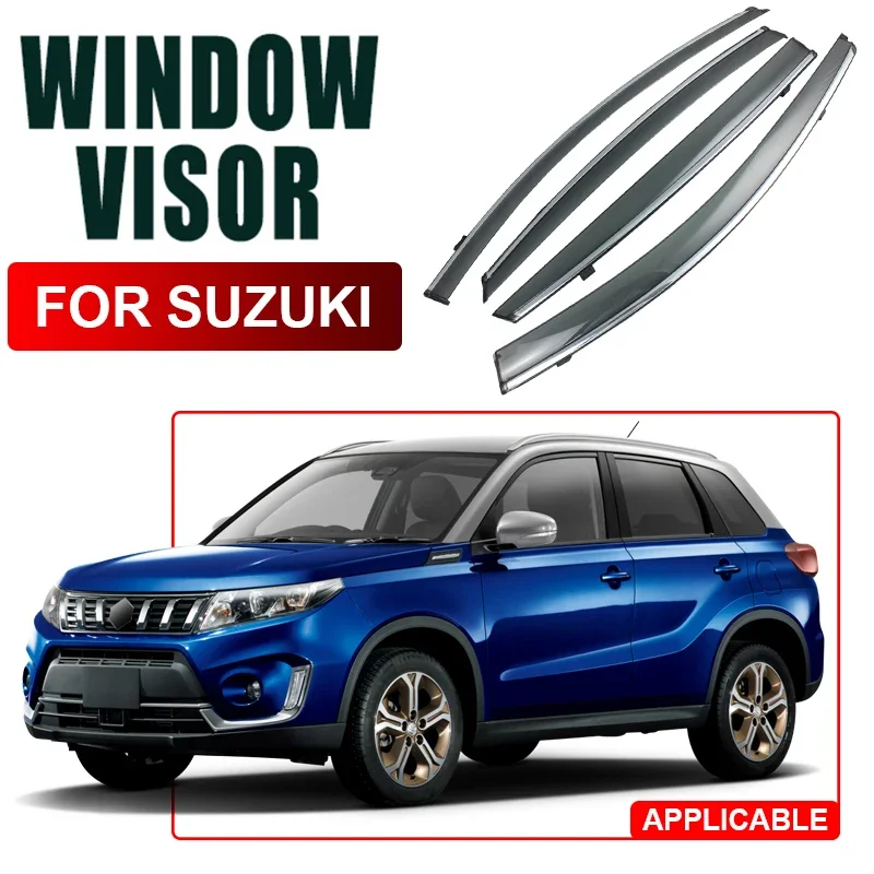 4pcs PC Car Window Visor Waterproof Auto Accessories For SUZUKI ACROSS XA50 JIMNY S-CROSS SX4 JY SWIFT RS MSF A2L VIRATA ESCUDO