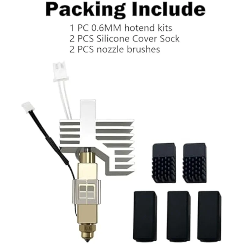 

Durable-Hotend с насадкой из закаленной стали, латуни 0,6 мм для Centauri Carbon В комплект входят 2 силиконовых чехла и 2 матовых насадки