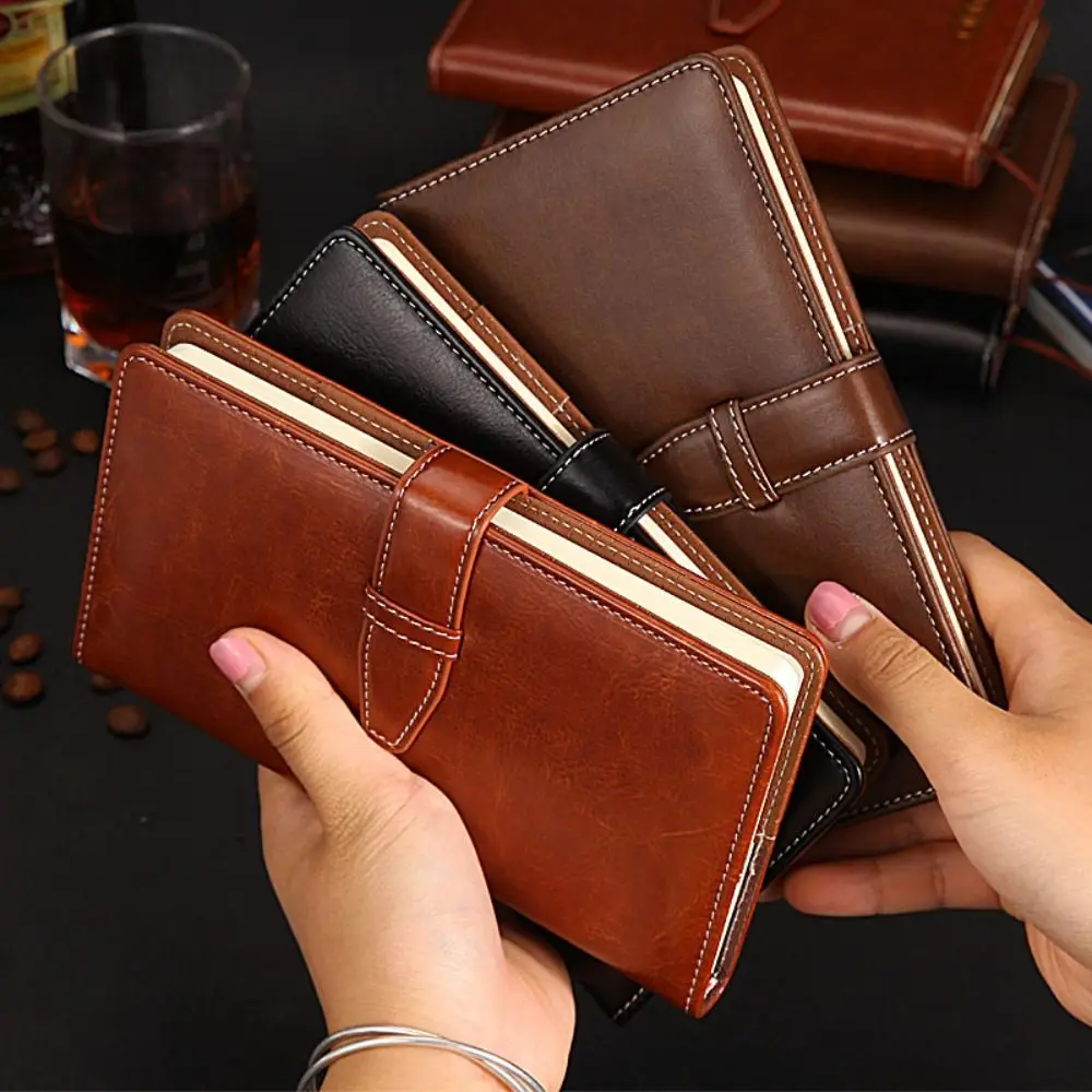 Thickened A5/A6 Notebook 200 Sheets Leather Notepad Time Management Horizontal Line Inner Page Diary Weekly Planner
