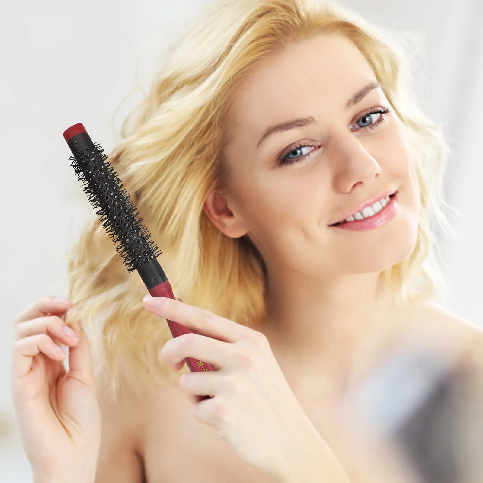 

Мини-расческа для завивки волос с деревянной ручкой, массажная щетка для укладки и ухода за волосами, расческа-ролик для кудрявых волос, массажная расческа с деревянной ручкой