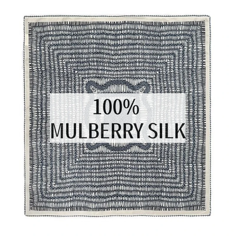 ファッションエレガントなレディースシルクスカーフ-100-桑シルクダブルクレープレースエッジ軽量日焼け止め多用途日常着用アクセサリー