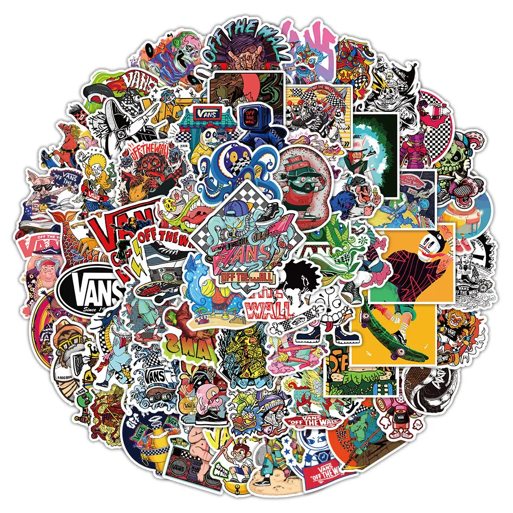 50/100 قطعة من ملصقات جرافيتي مقاومة للماء من العلامة التجارية للأزياء - شارات للخوذة والدراجات وحساب اليد (متجر عوالم الرسوم المتحركة)