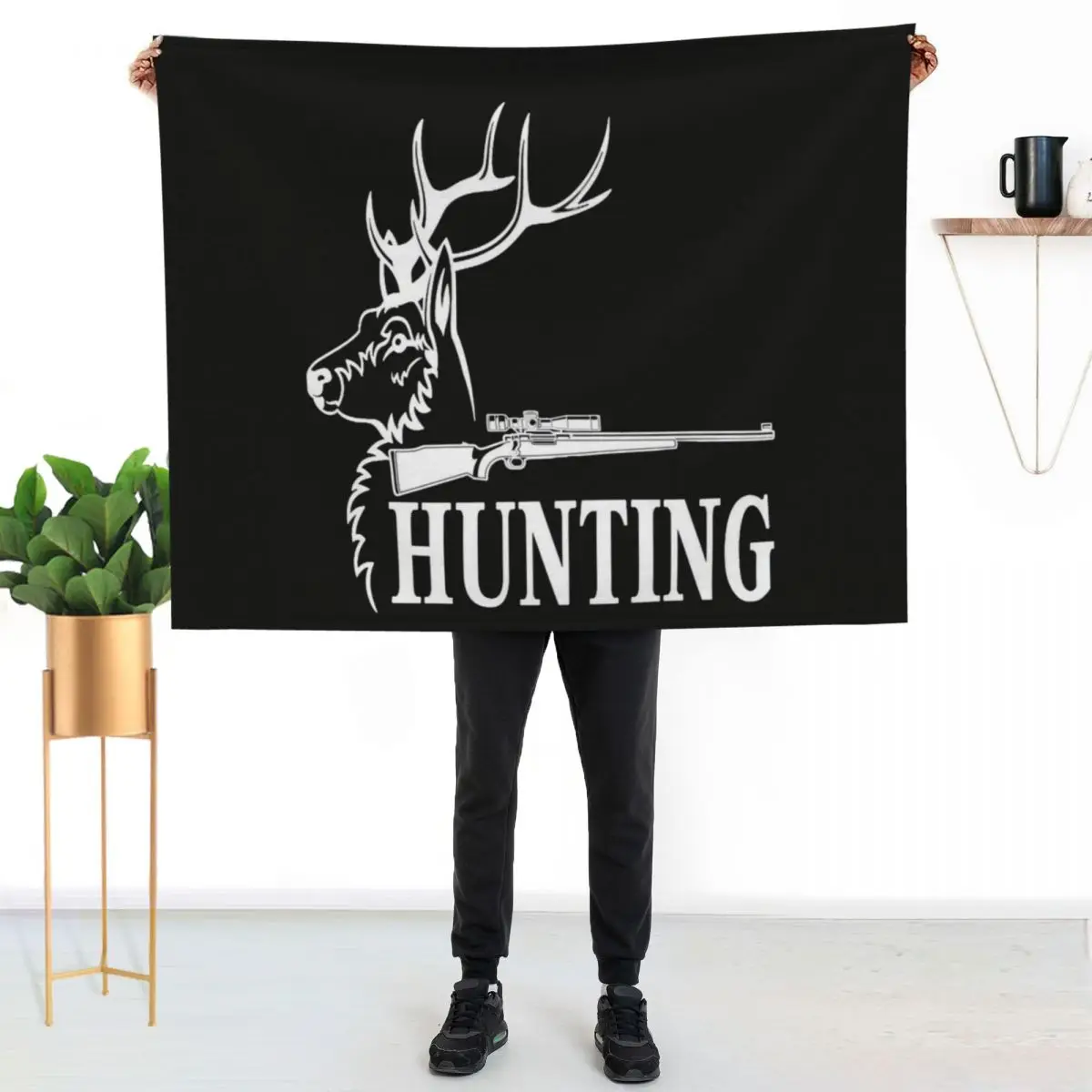 deer hunting Throw Blanket Soft Big Sleeping Bag Custom Beach warm for winter For Sofa Thin Blankets