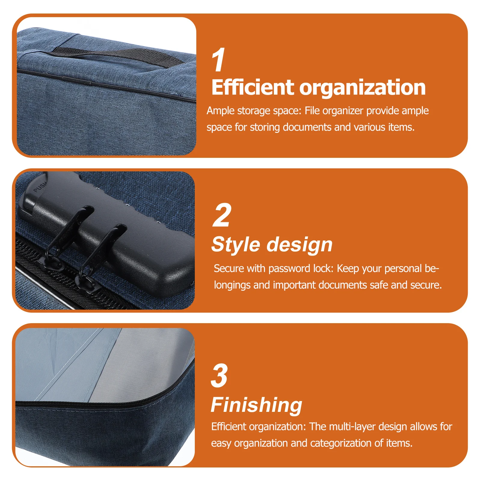 

Document Storage Bag Multi Layer Organizer Password Lock Travel File Organizer Secure Important Document Holder