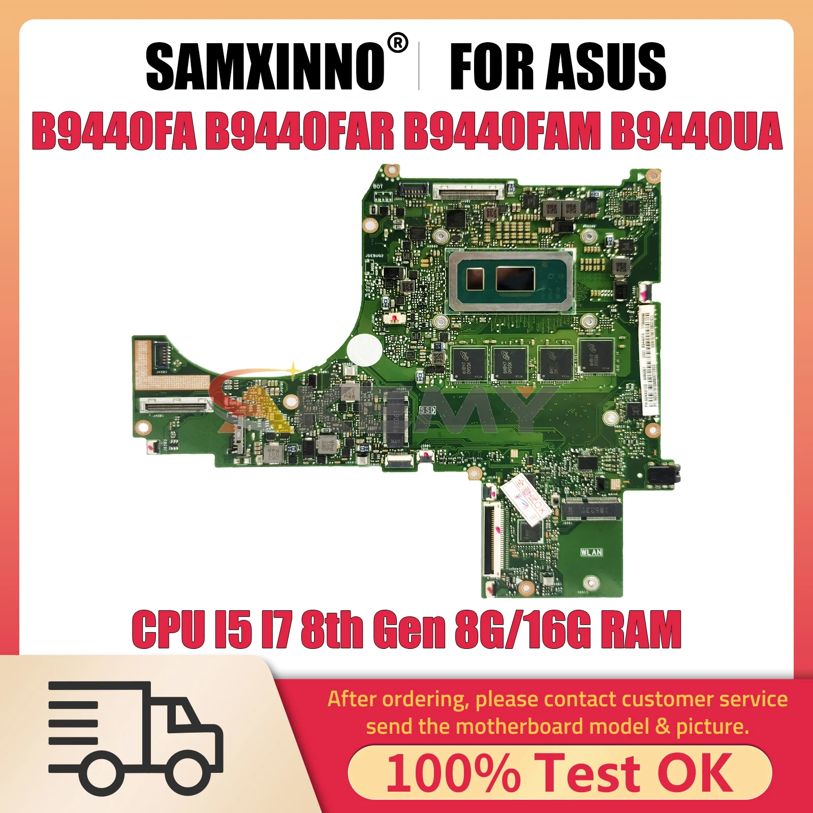 

B9440FA Mainboard For ASUS B9440 B9440FAV B9440FA B9440FAR B9440FAM B9440UA Laptop Motherboard CPU I5 I7 8th Gen 8G 16G RAM