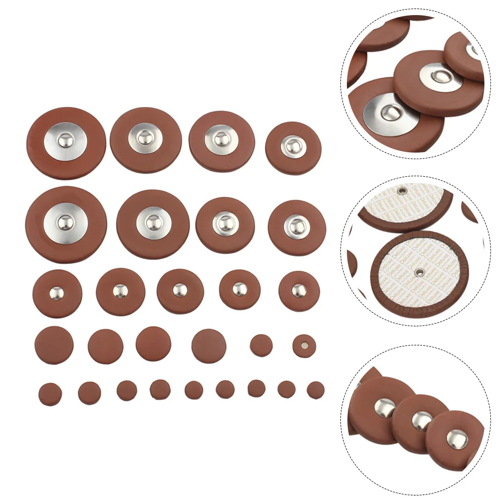 

28Pcs Saxophone Accessories Cushions Pads Replacements Brown High-End Airtight Durable for Treble Saxophones