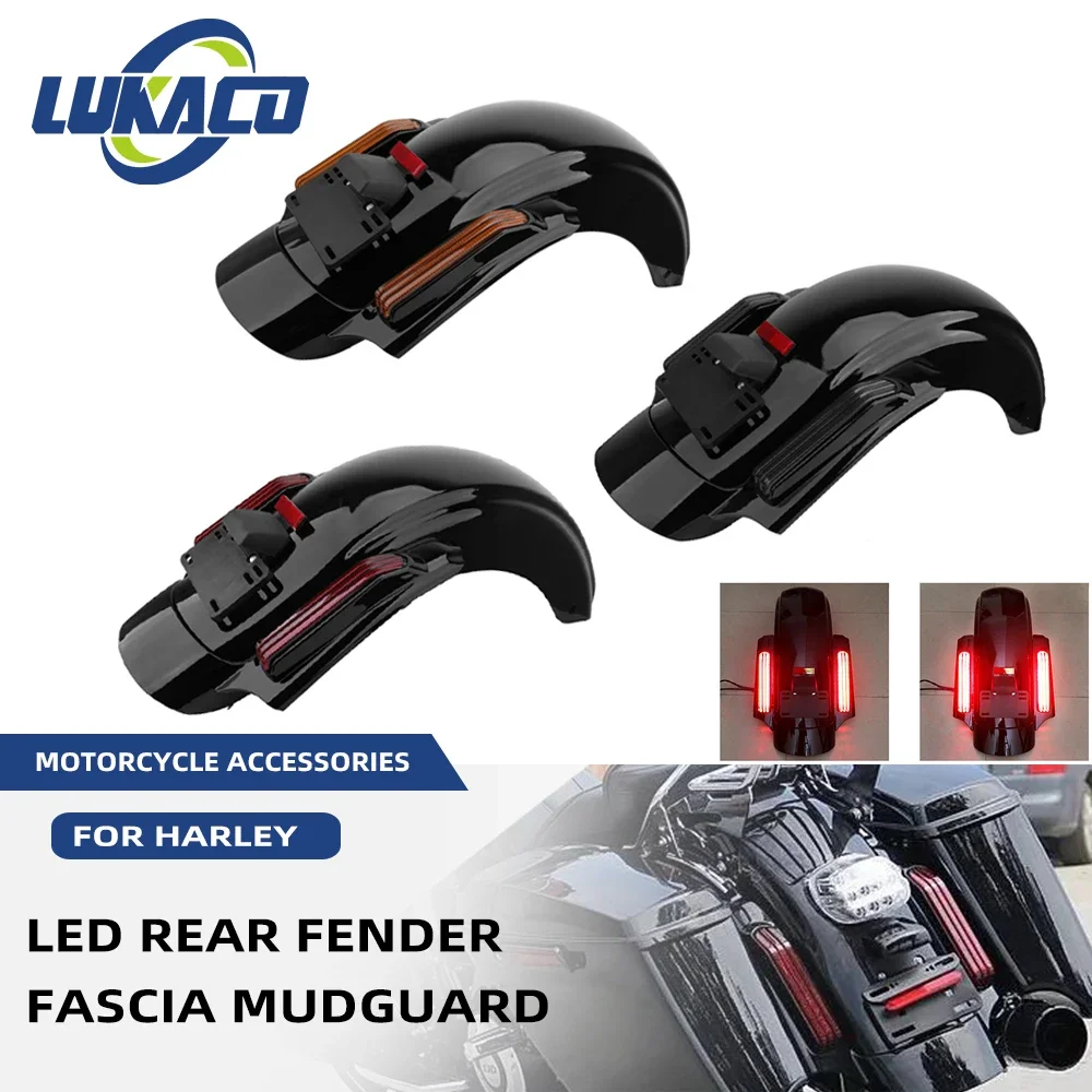 

Motorcycle LED CVO Style Rear Fender System Fascia Set Mudguard For Harley Touring Electra Road Street Glide FLHR FLH 2014-2022