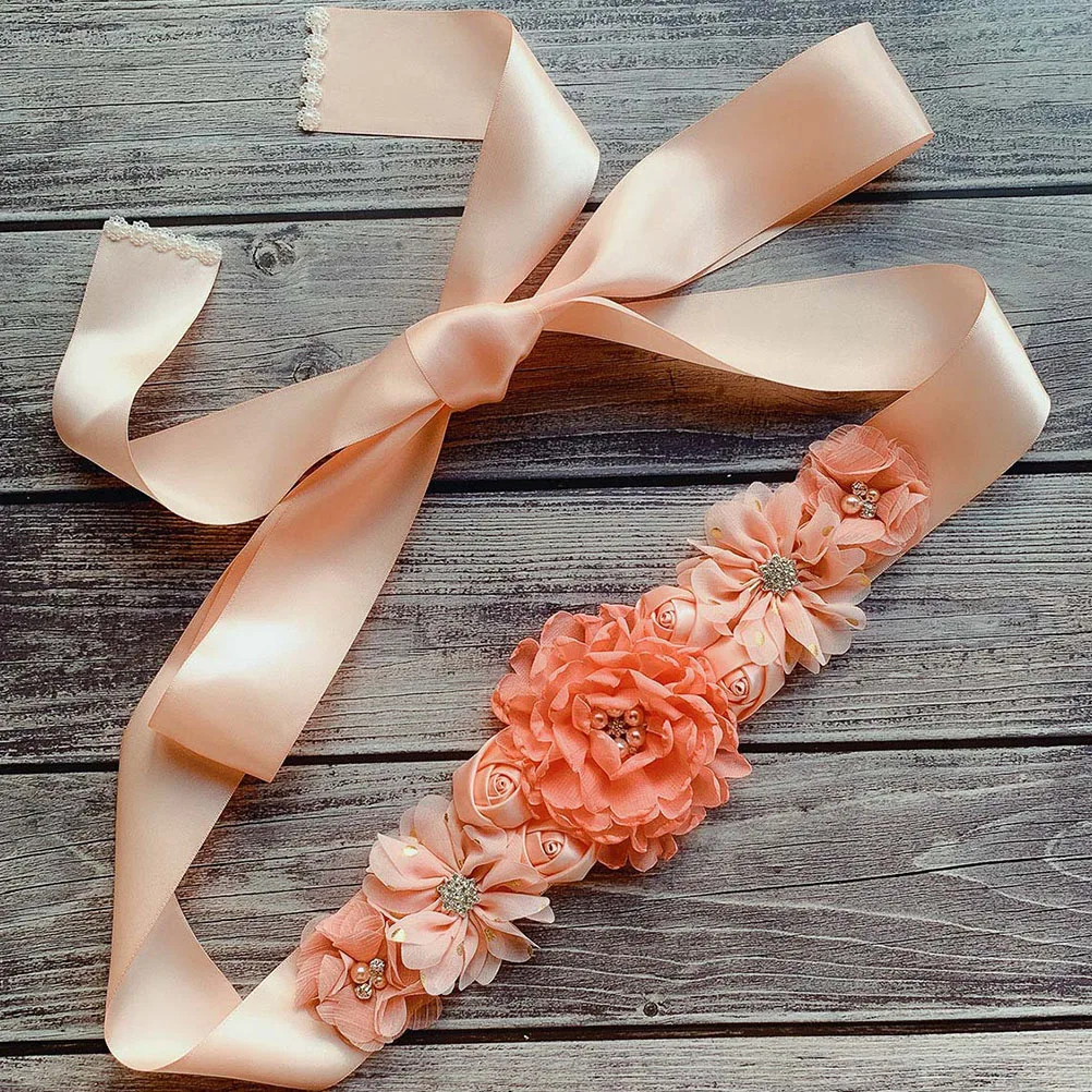 

1pc Exquisite Flower Waist Belt Wedding Party Dress Decorative Fashion Accessory For Women Light Comfortable Waistband