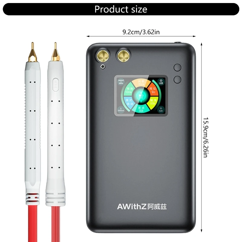 AWithZ U3 plus Zgrzewarka punktowa z kolorowym ekranem Ręczna cyfrowa spawarka punktowa 18650 Bateria