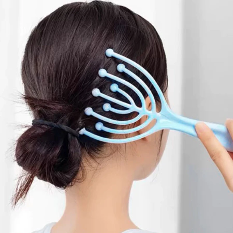 

1 шт. массажер для головы, расческа для кожи головы, шеи, роликовая пятипальцевая 9 когтей, стальной шарик, ручной расслабляющий спа-уход за волосами, снятие стресса