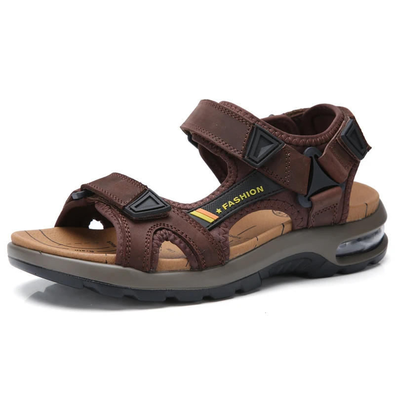

Comfortable Genuine Leather Sandals Outdoor Men Roman Sandals Size 46 Fashion Men's Sandals Summer Soft Beach Flip Flop