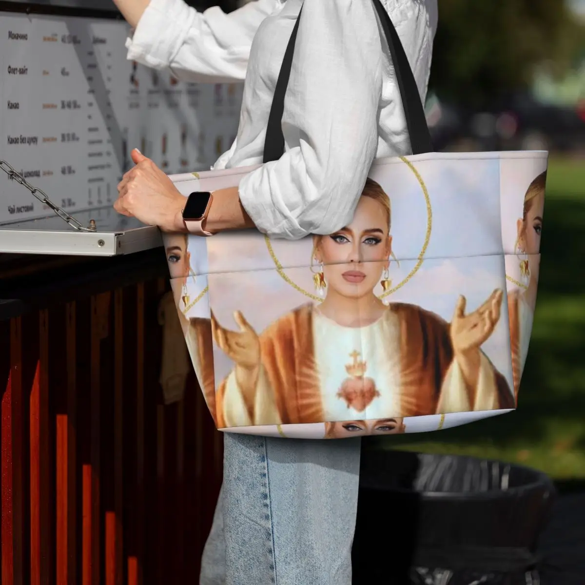 

Adele In Munich Music Tour Accessories Beach Tote Bag Sport Gym Yoga Duffle Large Tote Bag Women Travel Bag Fitness bag
