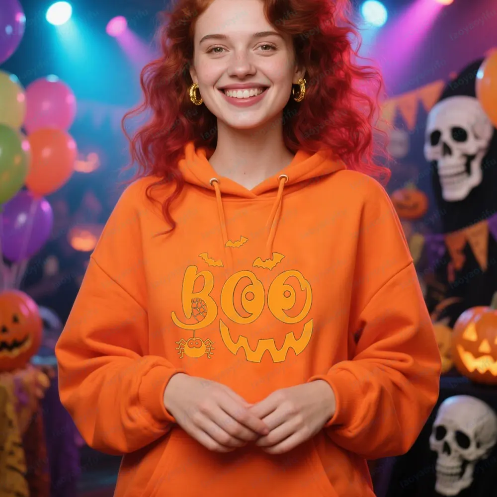 هالوين بو هوديس Hocus Pocus قمصان الخريف الرجال النساء بلوزات هالوين مضحك القمم اليقطين ابتسامة الوجه المطبوعة الشارع الشهير