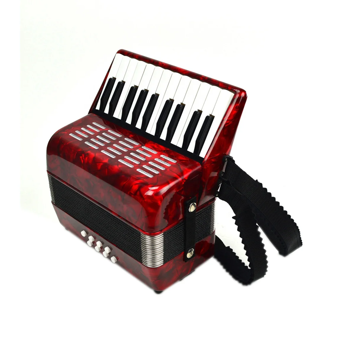 22-Key Student Piano Keyboard Wooden Bass Accordion With Steel Bellow Edge JP2208A Model Chromatic Instrument