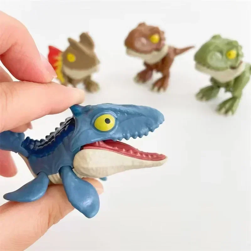 5/10 sztuk palec dinozaur Anime figurki zabawki śmieszne dinozaury jaja interaktywna gryząca ręka kreatywny Tricky Tyrannosaurus Model zabawki