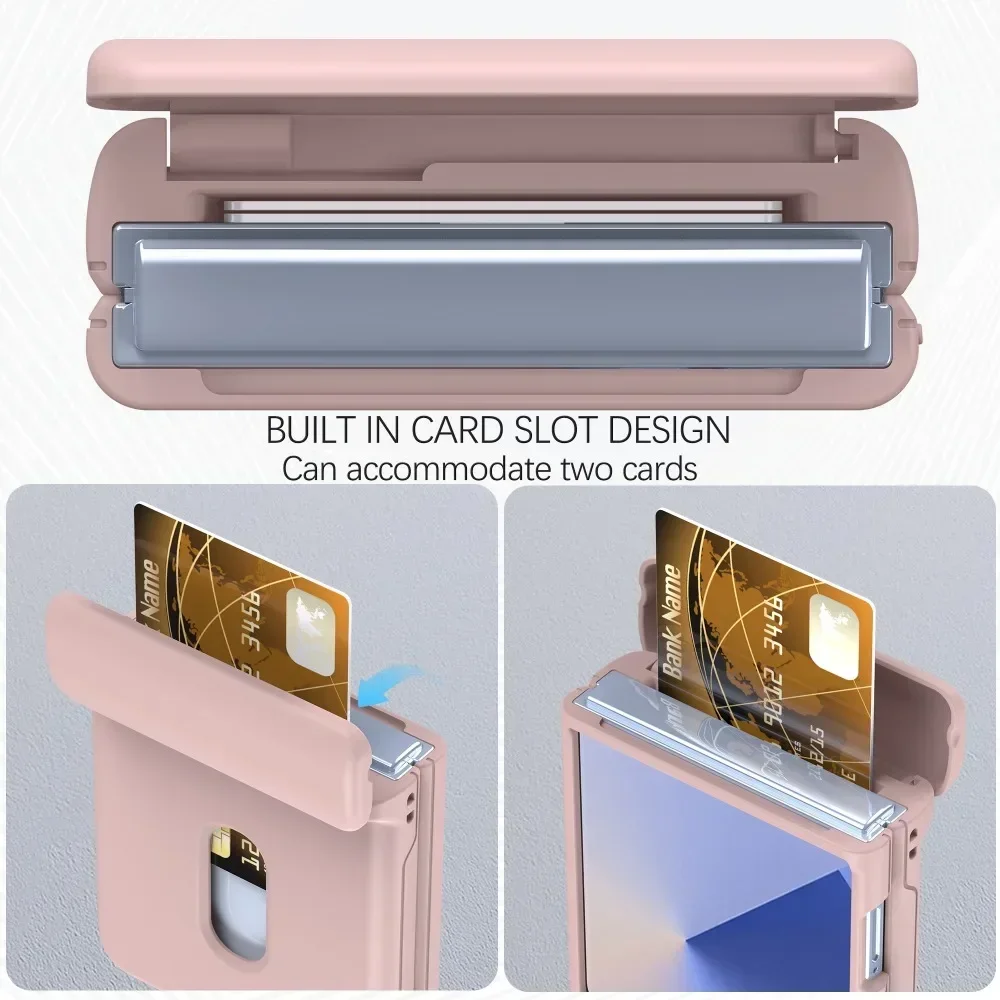 Kartenhalter-Handyhülle mit Hautgefühl und Hartschale für Samsung Galaxy Z Flip8 7 6 5 Flip 5G mit Scharnierschutz und Ständerfunktion – Detail 18