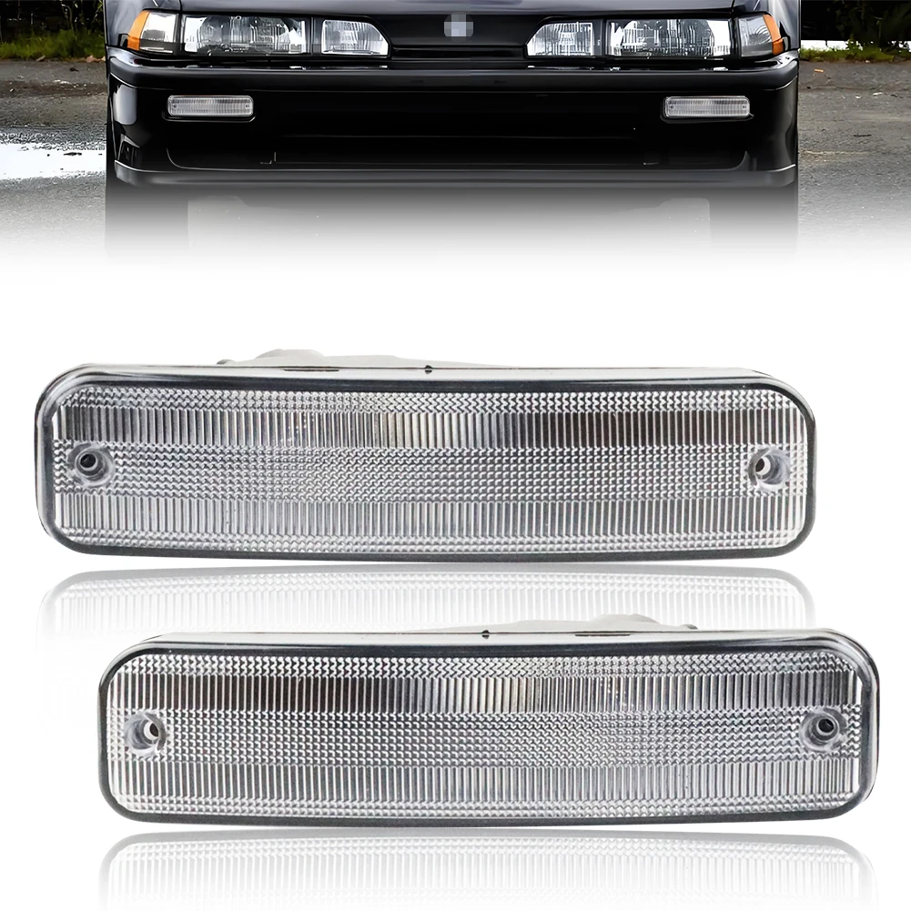 

2Pcs Front Bumper Turn Signal Light Parking Light Turn Warning Light DRL Light Cover For 1990 1991 Acura Integra No Bulb/Socket