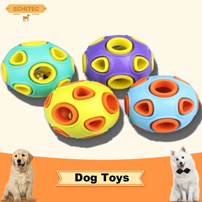 SCGK Pelota de juguete para masticar para perros con bola sólida de goma elástica con chirrido ligero, adecuada para tamaños pequeños y medianos.