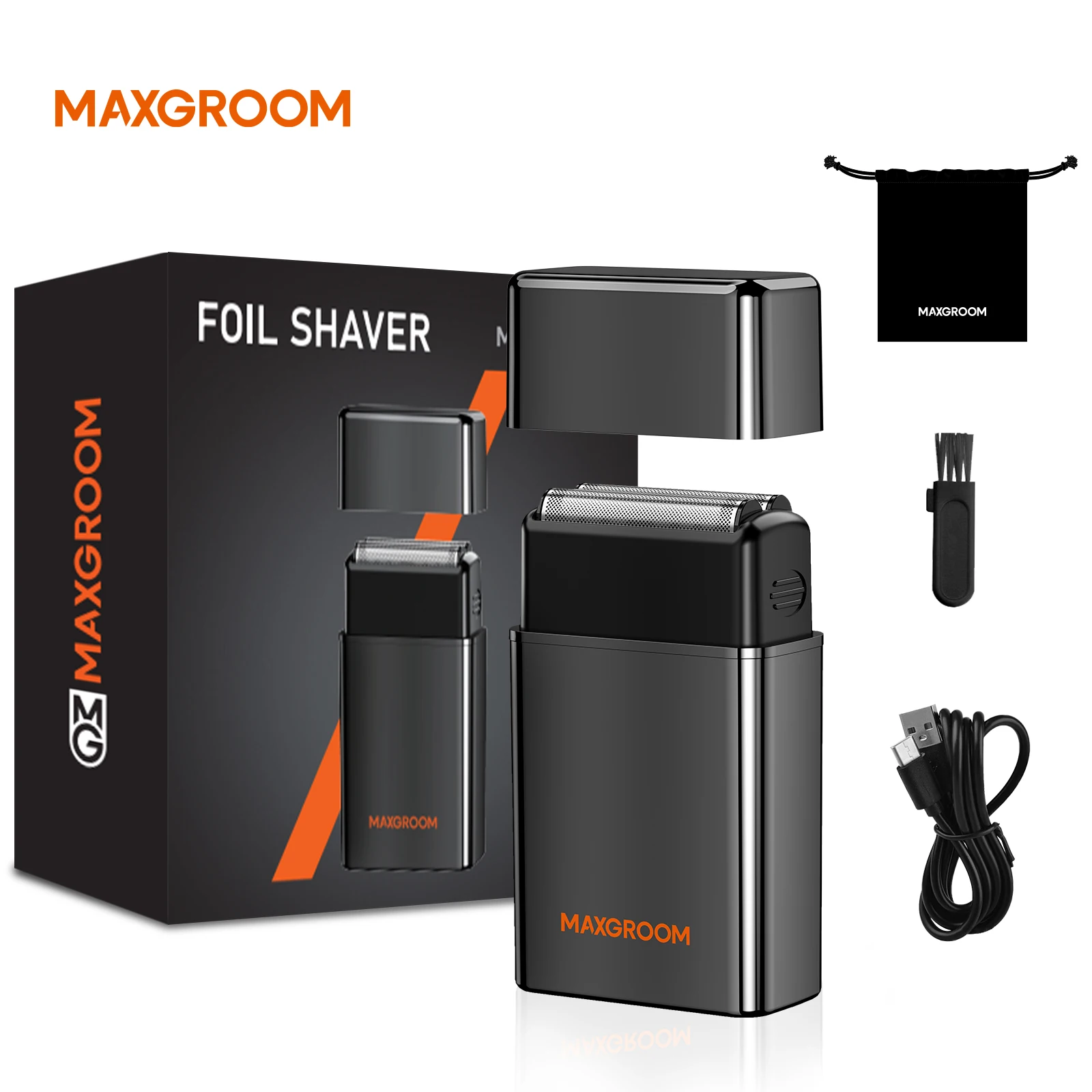 MAXGROOM Folienrasierer für Männer, wiederaufladbarer Elektrorasierer, IPX6, wasserdicht, Doppelrasierer, tragbarer Mini-Bartrasierer, Bartschneider – Detail 1