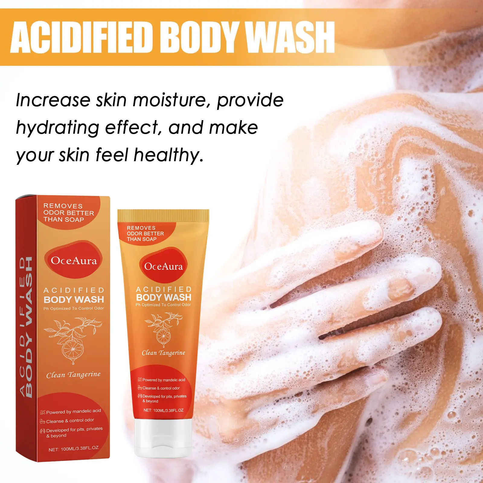 OceAura Body Nourishing Shower Gel Rich Foam Improve Moisturizing Deep Cleansing Lasting Fragrance Gentle Wash Coconut Bath Gels