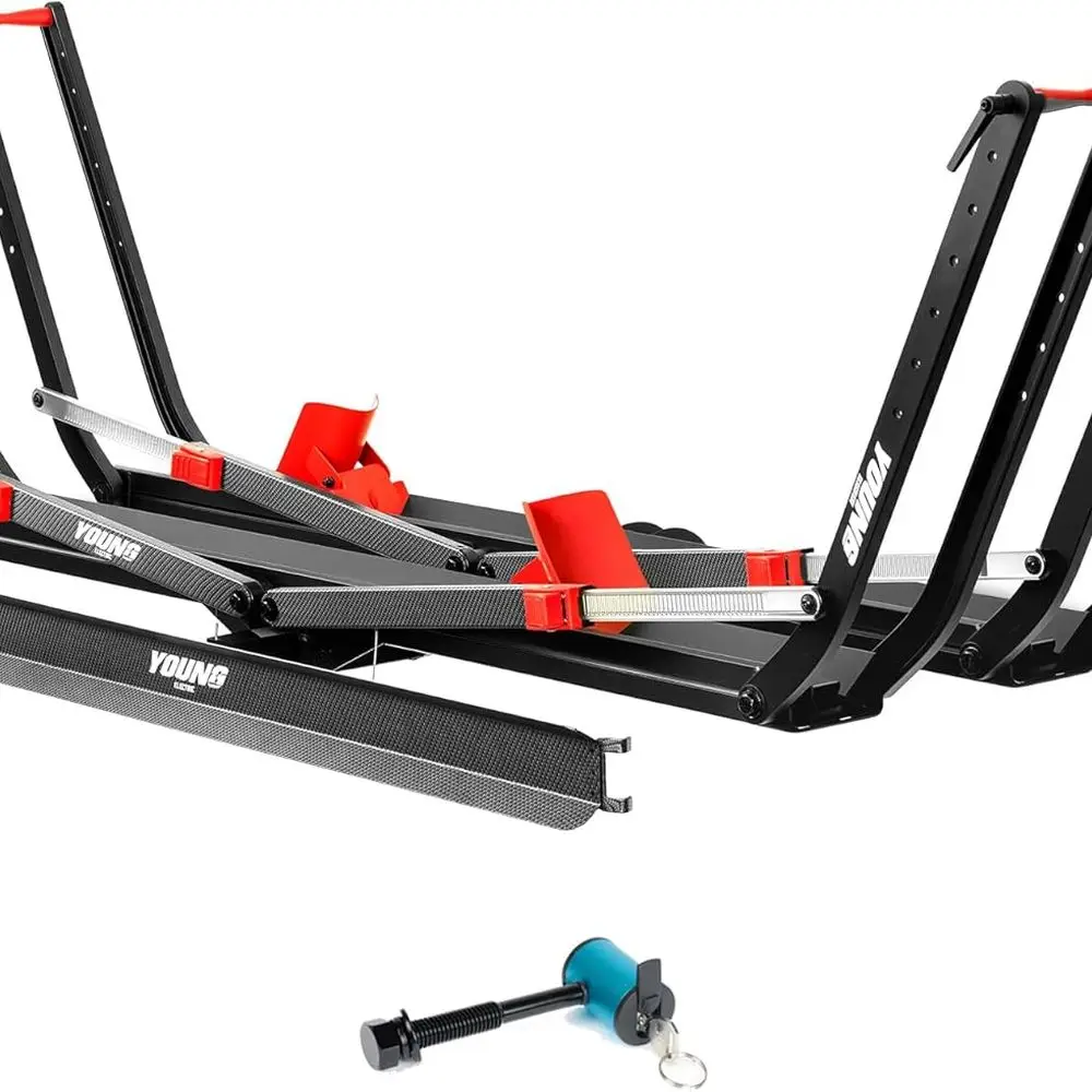 

2-Bike Heavy-Duty Electric Bike Rack for Cars, SUVs, and Trucks with Foldable Platform and Ramp, Fits Tires up to 5, Hitch Mount